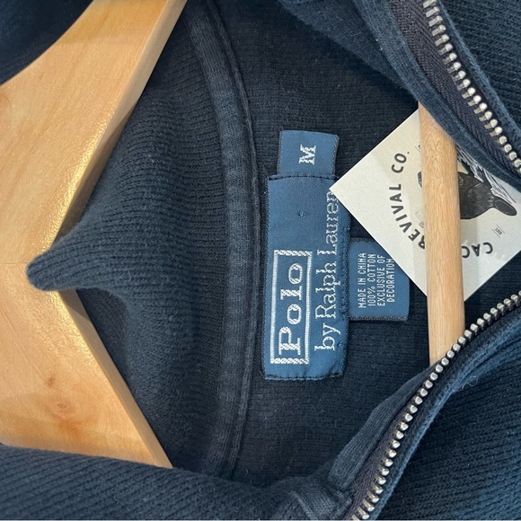 POLO BY RALPH LAUREN Men's Black Half-Zip Sweater Black | Men’s medium - Picture 4 of 7